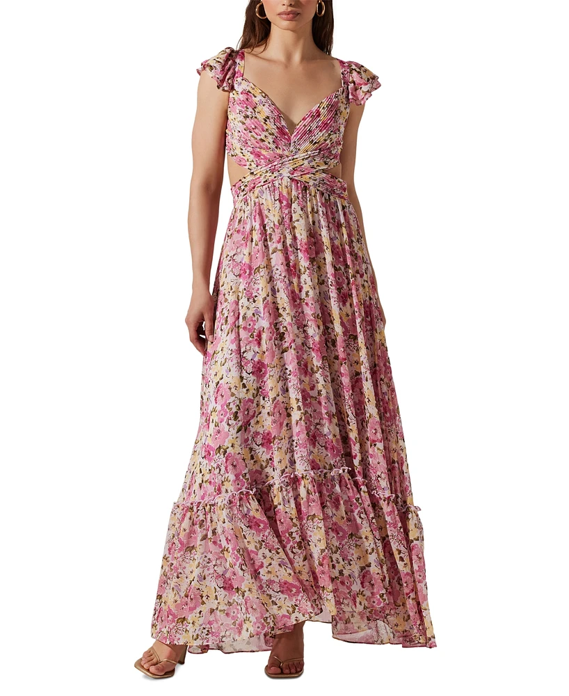 Astr the Label Women's Primrose Lace-Up-Back Maxi Dress