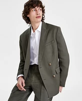 I.n.c. International Concepts Men's Linen Classic-Fit Solid Double-Breasted Suit Jacket, Created for Macy's