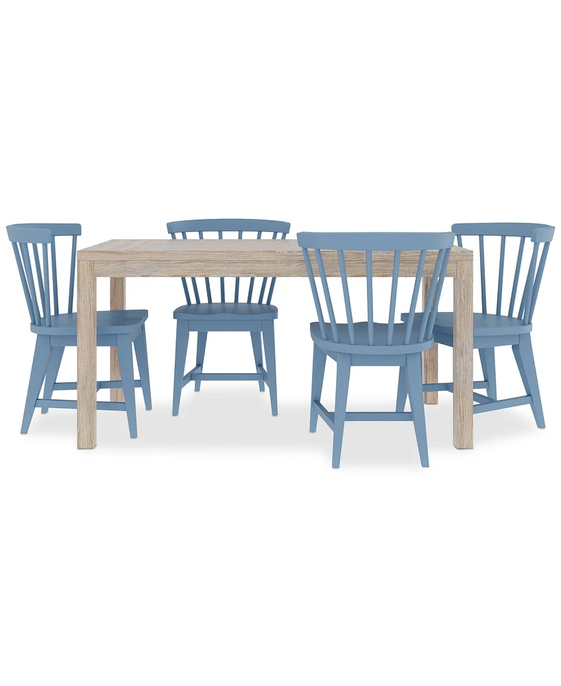 Catriona 5pc Dining Set (Rectangular Table & 4 Wood Side Chairs)