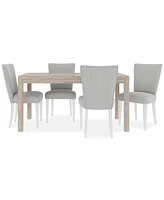 Catriona 5pc Dining Set (Rectangular Dining Table & 4 Upholstered Side Chairs), Created for Macy's