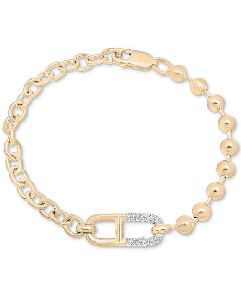 Audrey by Aurate Diamond Horizontal Link Two-Chain Bracelet (1/5 ct. t.w.) in Gold Vermeil, Created for Macy's