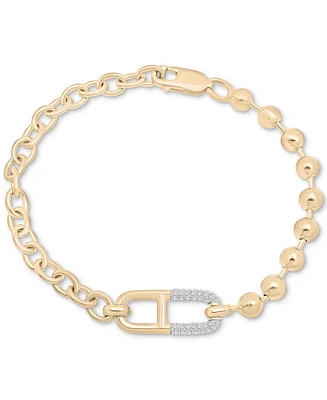 Audrey by Aurate Diamond Horizontal Link Two-Chain Bracelet (1/5 ct. t.w.) in Gold Vermeil, Created for Macy's