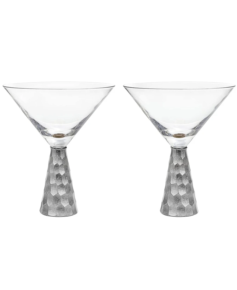 American Atelier Daphne Silver Martini Glasses, Set of 2