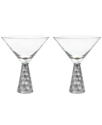 American Atelier Daphne Silver Martini Glasses, Set of 2