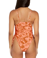 Volcom Juniors' Blocked Out Printed Ruched One-Piece Swimsuit
