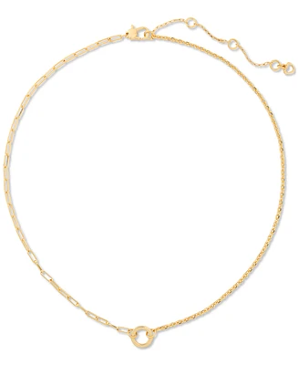 kate spade new york Gold-Tone One In a Million Mixed Chain Necklace, 16" + 3" extender