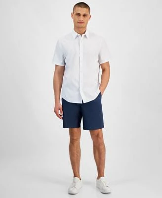 Calvin Klein Mens Slim Fit Stretch Shorts Seersucker Shirt