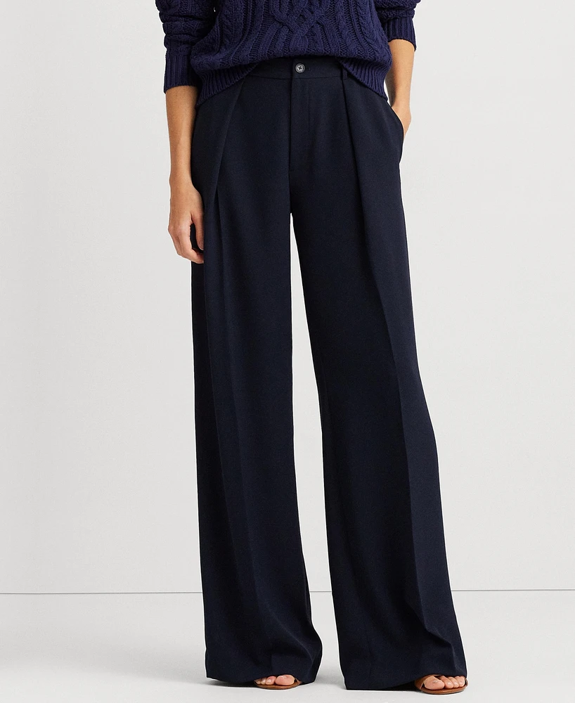 Lauren Ralph Women's Double-Faced Georgette Wide-Leg Pants