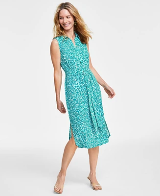 I.n.c. International Concepts Women's Printed Tie-Waist Dress, Created for Macy's