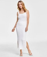 I.N.C. International Concepts Womens Crochet Tank Crochet Midi Skirt Created For Macys