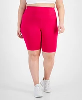 Id Ideology Plus Essentials High Waist Bike Shorts, Created for Macy's