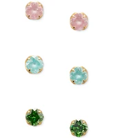 Kate Spade New York Gold-Tone Color Cubic Zirconia Stud Earrings