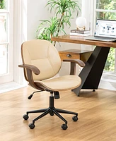 Glitzhome Leatherette Gaslift Adjustable Swivel Office Chair