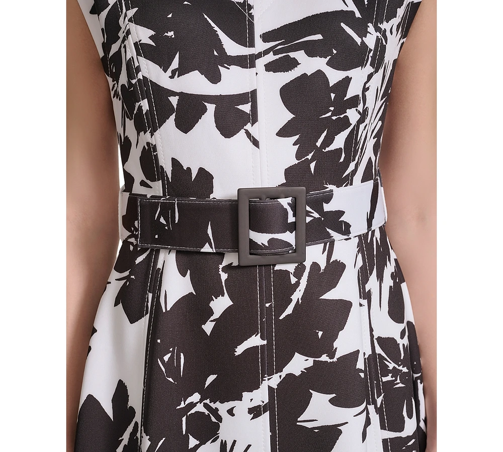 Calvin Klein Women's Printed A-Line Midi Dress