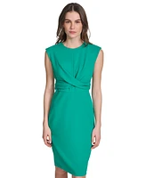 Calvin Klein Petite Twist-Front Sheath Dress