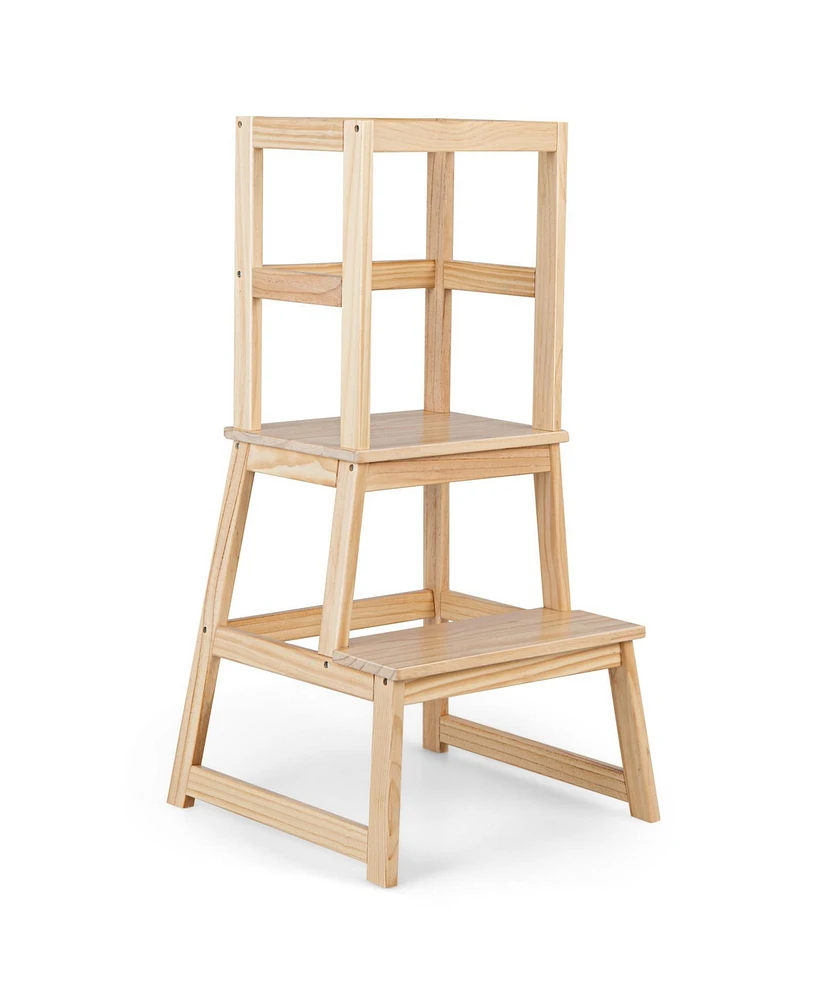 Slickblue 2-in-1 Multifunctional Toddler Step Stool with Safety Rail
