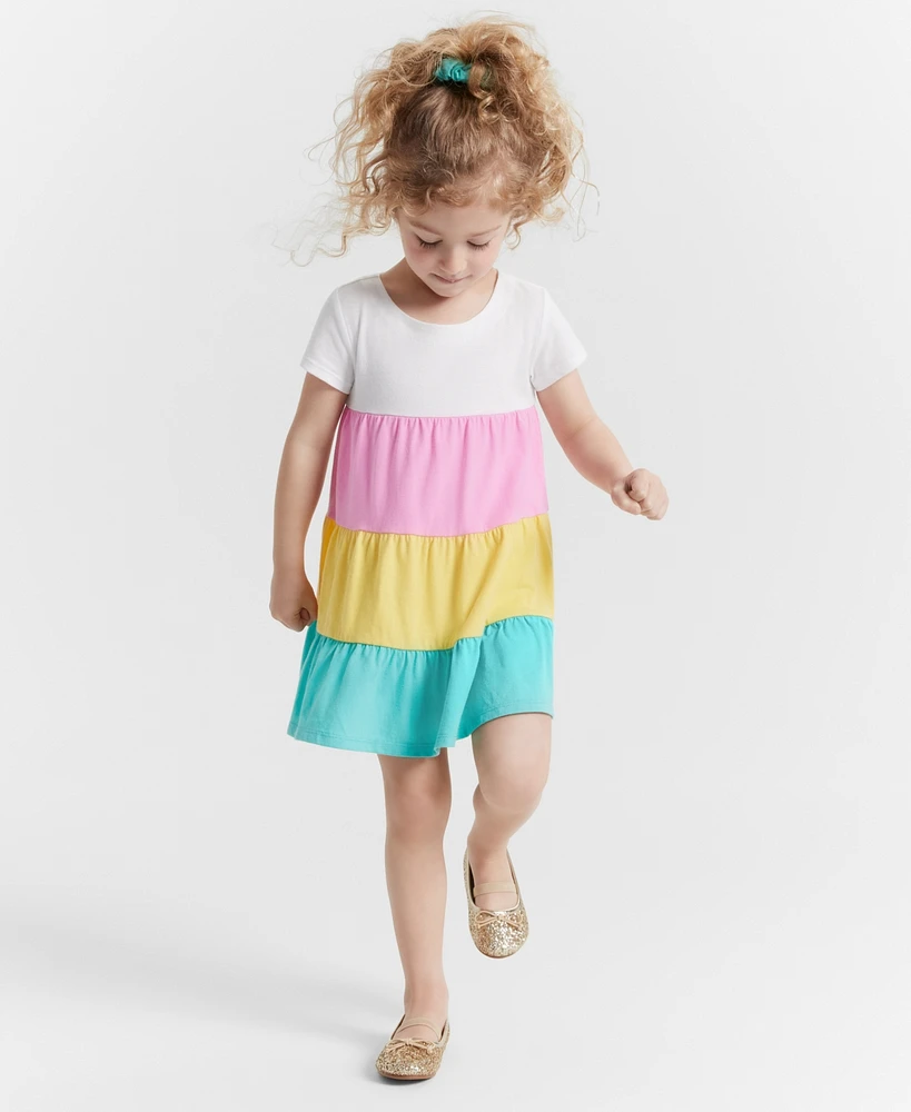 Epic Threads Toddler Girls Colorblocked Tiered Dress with Scrunchie, Created for Macy's