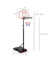 Sugift Portable Height Adjustable Basketball Hoop for Kids