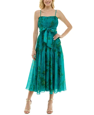 Taylor Women's Printed Pleated Gown