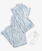 Michael Michael Kors Womens Chambray Petal Sleeve Top Front Pleat Wide Leg Pants Sandals