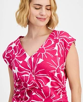 I.n.c. International Concepts Petite Floral-Print Tie-Hem Top, Created for Macy's