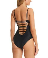 Red Carter Women's Side-Cutout Strappy-Back One-Piece Swimsuit