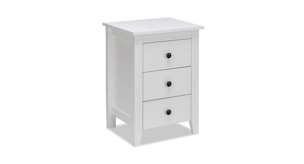 Slickblue Modern Storage End Beside Nightstand with 3 Drawers