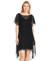 Adrianna Papell Chiffon-Overlay A-Line Dress