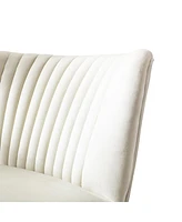 25" Wide Upholstered Tufted Velvet Accent Chair With Metal Leg