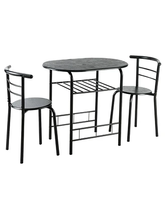 Slickblue 3 pcs Home Kitchen Bistro Pub Dining Table 2 Chairs Set