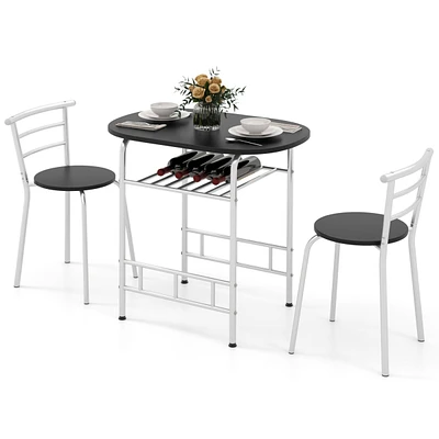 Slickblue 3-Piece Home Kitchen Bistro Pub Table Set with 2 Chairs