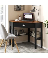 Slickblue Corner Wooden Piece Laptop Computer Desk