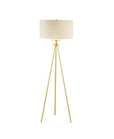 Streamdale Furniture Pacific Metal Tripod Floor Lamp With Glass Shade