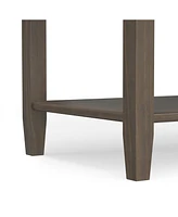 Simpli Home Ela Solid Wood Console Table in Smoky Brown