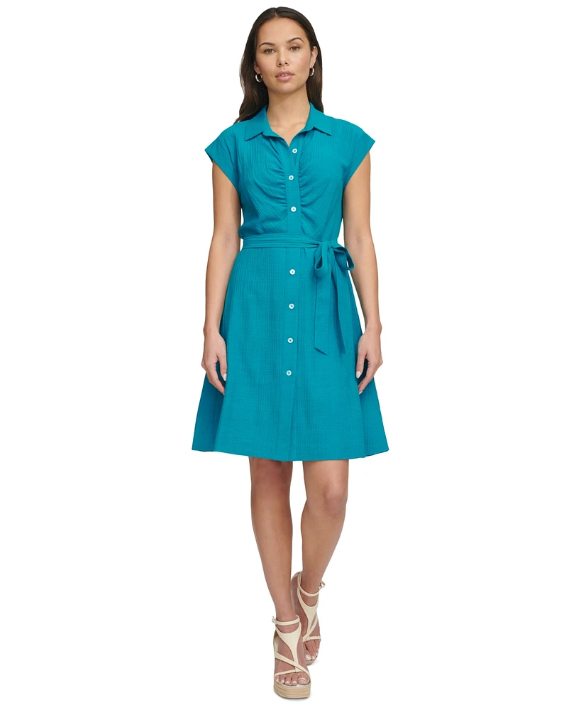Dkny Women's Ruched A-Line Shirtdress