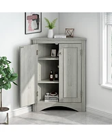 Streamdale Furniture Oak Bathroom Storage Cabinet with Adjustable Shelves