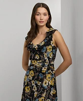 Lauren Ralph Lauren Women's Belted Floral A-Line Dress