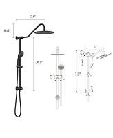 Streamdale Furniture Matte Black 10" Shower System with 5 Function Hand Shower