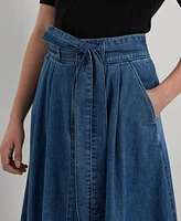 Lauren Ralph Women's Denim A-Line Skirt