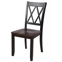 5-Piece Dining Table Set Home Kitchen Table And Chairs Wood Dining Set, +Cherry