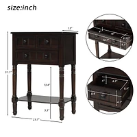 Streamdale Furniture Narrow Console Table, Slim Sofa Table With Three Storage Drawers And Bottom Shelf