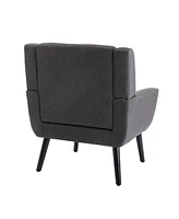 Modern Soft Linen Material Ergonomics Accent Chair Living Room Chair Bedroom Chair Home Chair