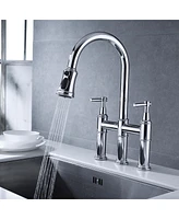 Streamdale Furniture Bridge Kitchen Faucet With Pulldown Spray Head In Spot