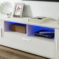 Streamdale Furniture Modern Tv Stand, Only 20 Minutes To Finish Assemble, With Led Lights, High Glossy Front