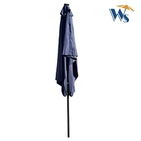 10 X 6.5FT Rectangular Patio Solar Led Lighted Outdoor Umbrellas With Crank And Push Button