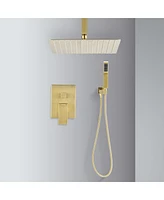 Ceiling Mounted Shower System Combo Set With Handheld And 10 Shower Head