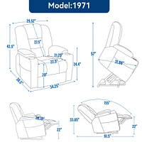Massage Recliner with Heat and Usb Ports for Elderly - Brown