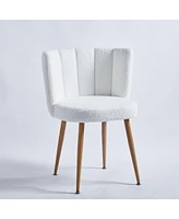 Streamdale Furniture White Dining Chairs(Set Of 2) With Wood Legs