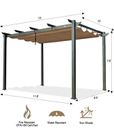 Streamdale Furniture Aluminum Pergola with Retractable Sun Shade