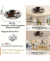 Low Profile Caged Ceiling Fan With Lights Remote Control